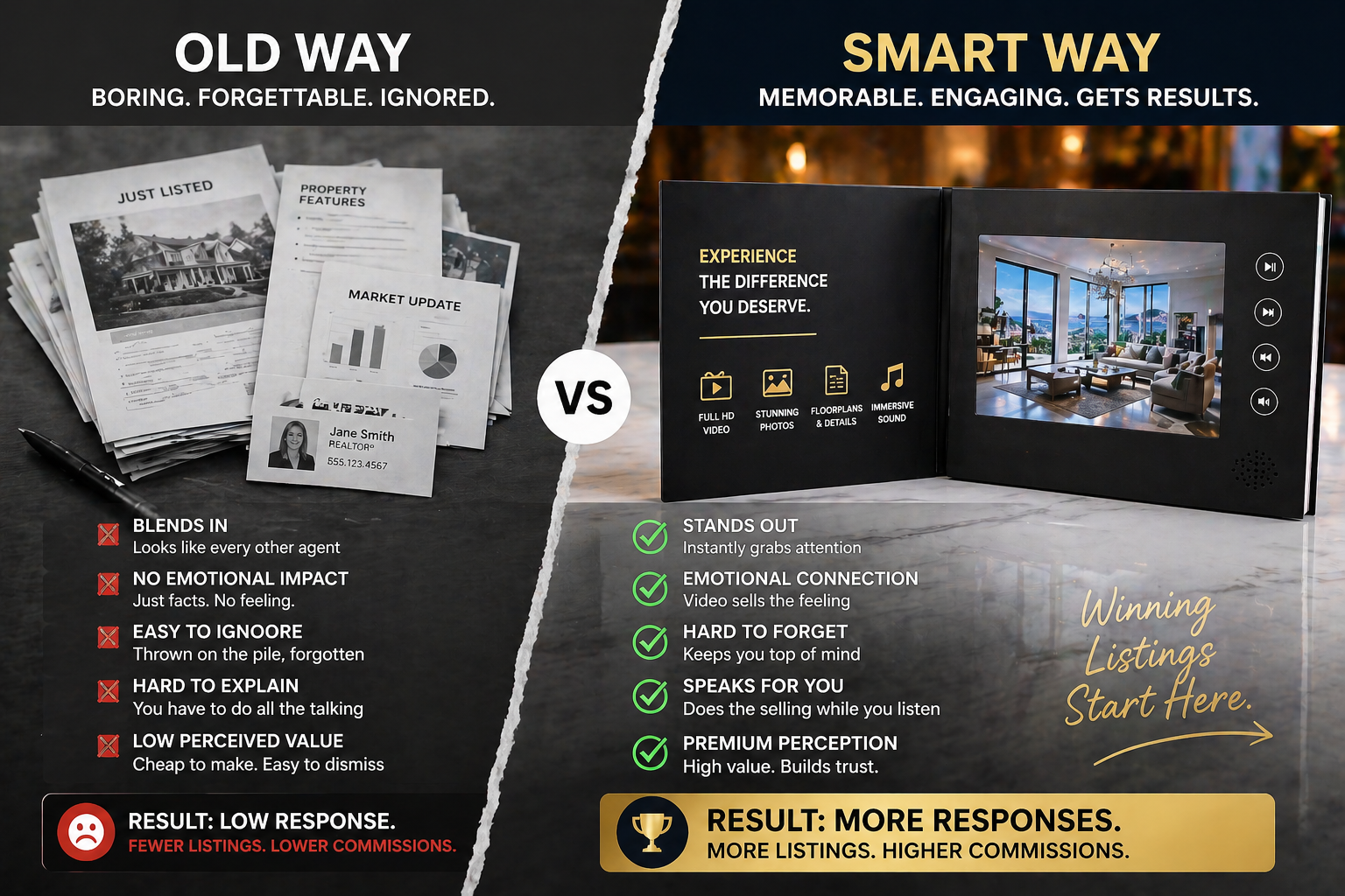 Bad vs good presentation comparison