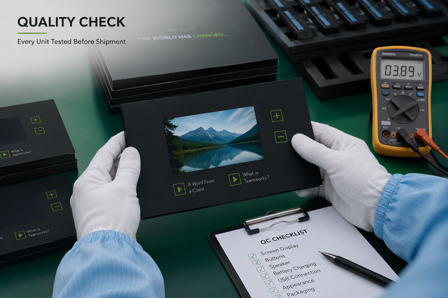 video brochure artwork and sampling process