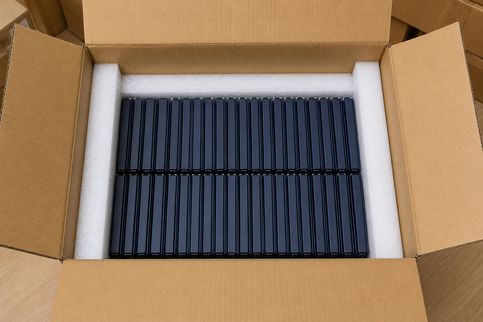 secure packaging and carton boxes ready for international shipping