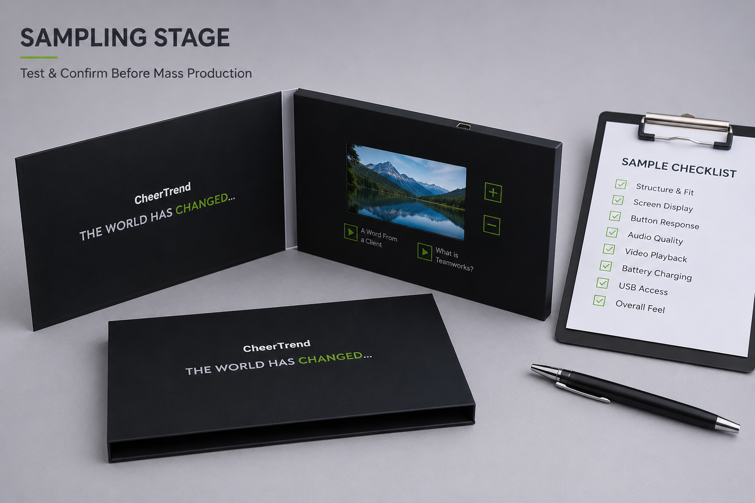 video brochure packaging styles comparison