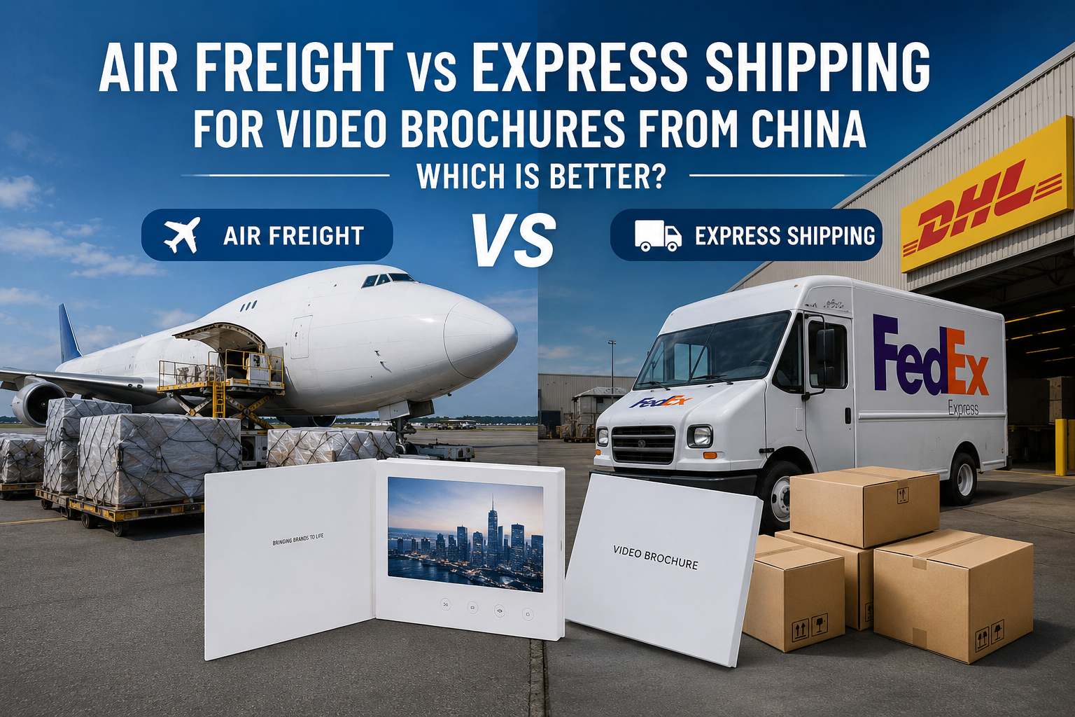 air freight vs express shipping video brochures from China