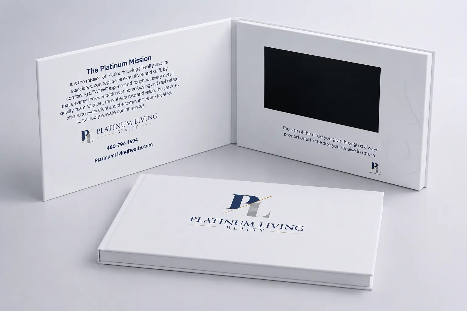 10.1 inch IPS video brochure with custom designer cover and hardcover finish
