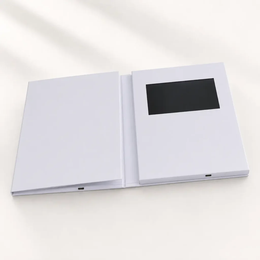 Blank White Video Brochure Open