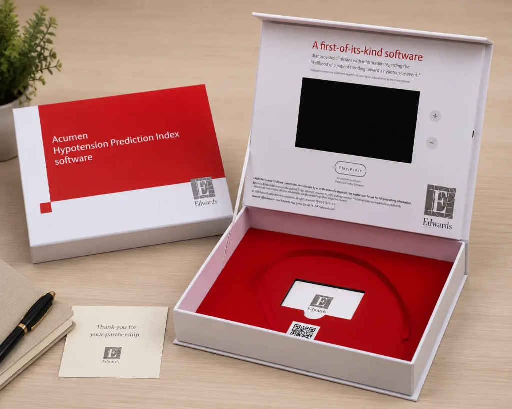 Corporate video gift box example with personalized video message