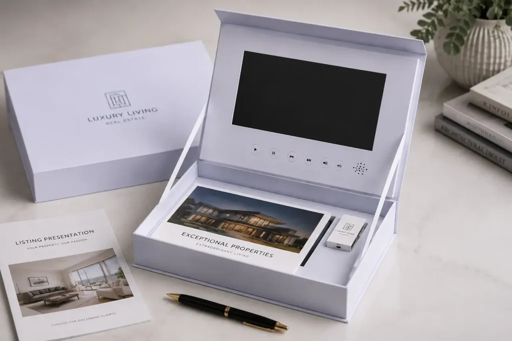 Real estate video box example for property presentation