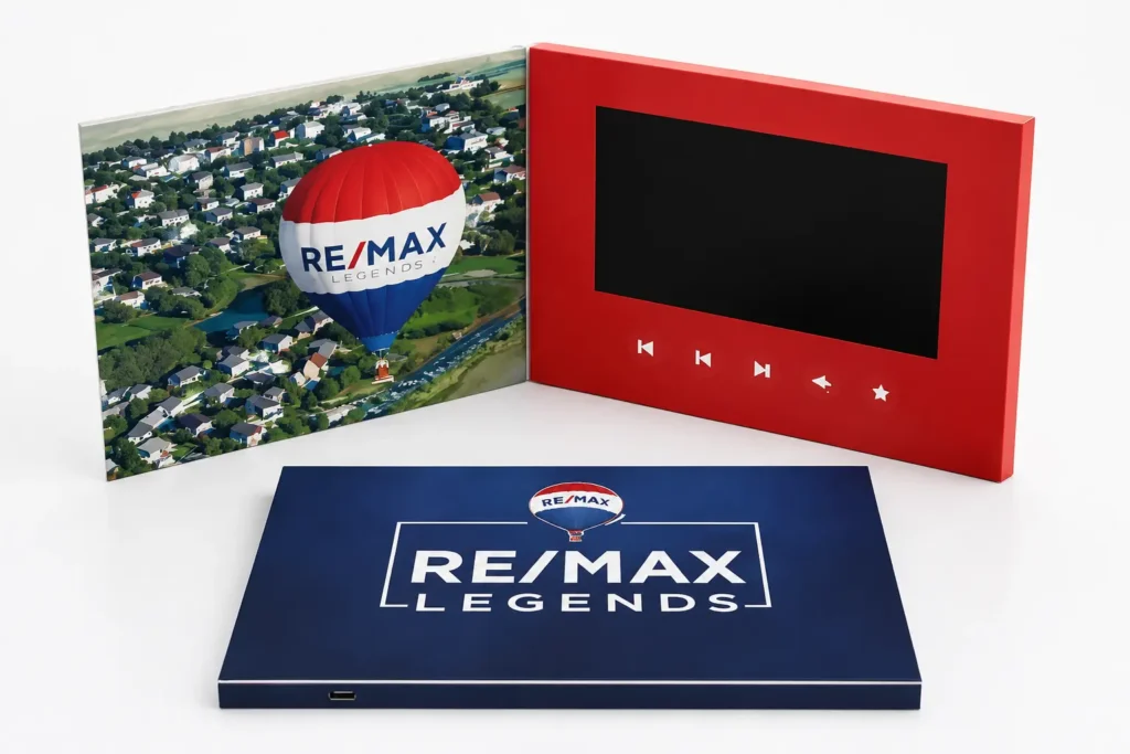 Real estate video brochure with a 7 inch LCD screen for property marketing