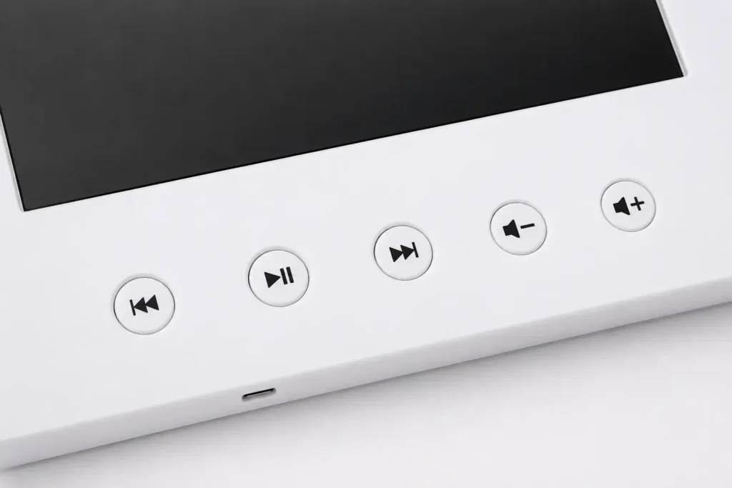 Video Brochure Control Buttons Close Up