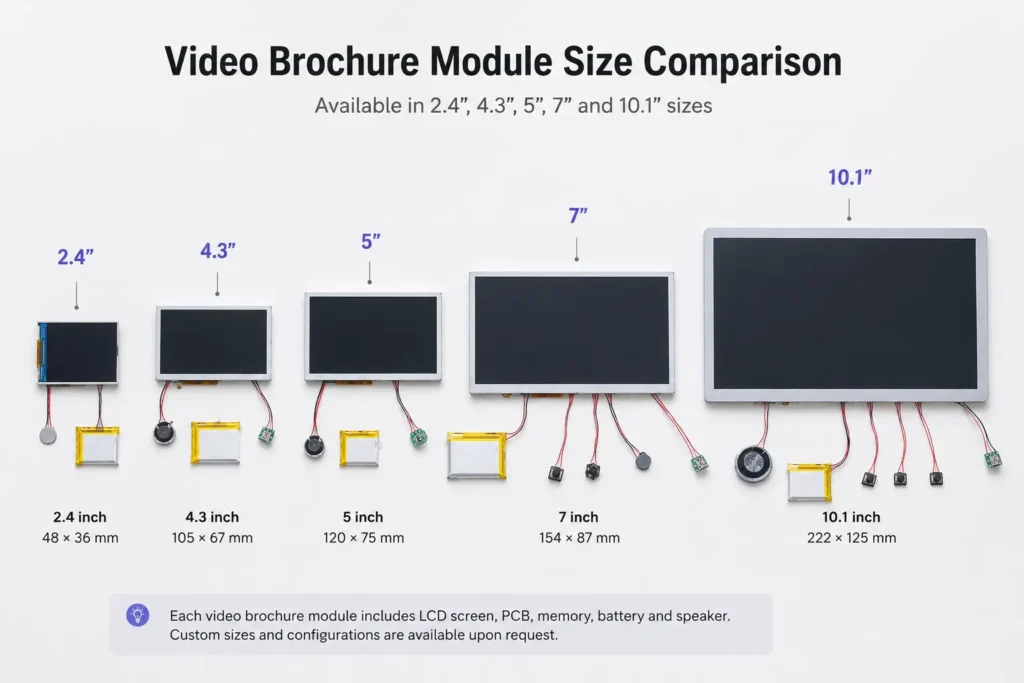 Video Brochure Module Size Comparison