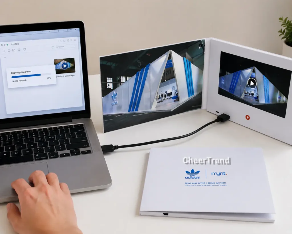 Updating video files on a video brochure through USB connection