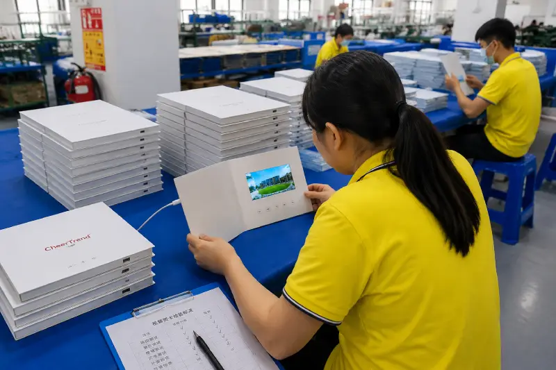 Video mailer function testing and quality inspection before shipment