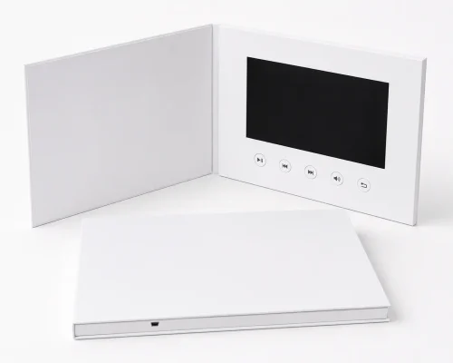 Blank White Video Brochure Open 10 Inch
